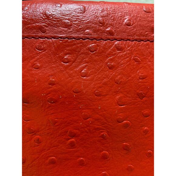 KATE SPADE SMALL RED OSTRICH LEATHER WOMENS SHOULDER BAG - Picture 11 of 12